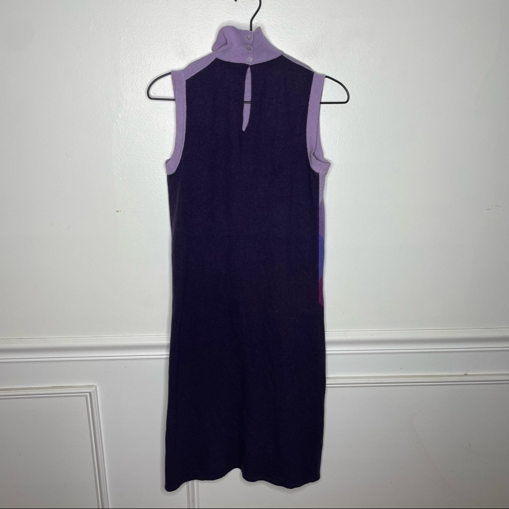 Marella 100% Baby Wool Purple Chevron Dress - Picture 4 of 10